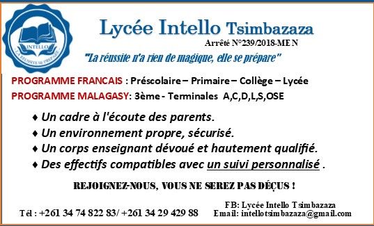 Lycée Intello Tsimbazaza : qualité et suivi personnalisé